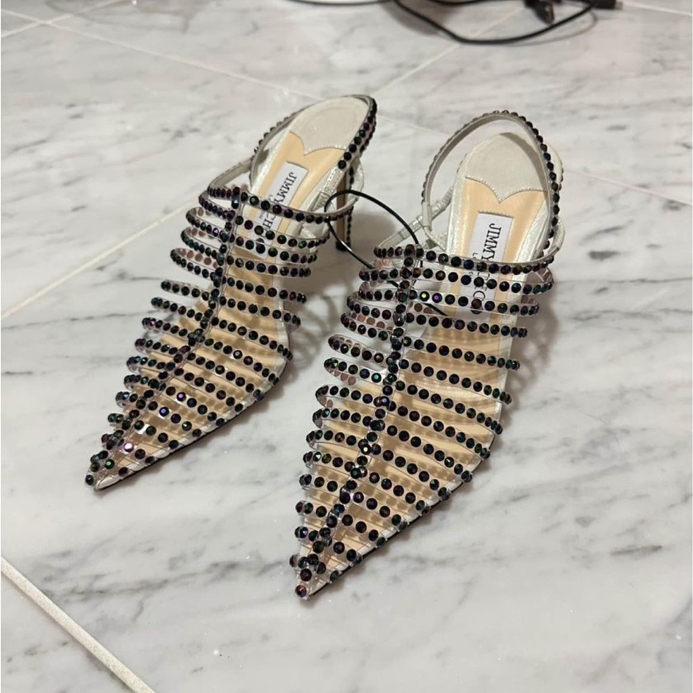 Jimmy Choo embellished PVC slides